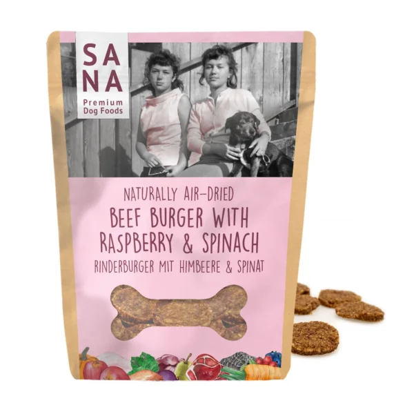 SANA Marha burger málnával és spenóttal