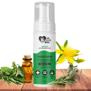 Kutya prebiotikus szemkörnyék ápoló, fül, bőr és redő ápoló hab, We Love Bark - Medi Skin