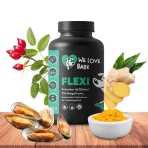 Új Zélandi zöldkagyló kurkumával, gyömbérrel és csipkebogyóval, We Love Bark - Flexi